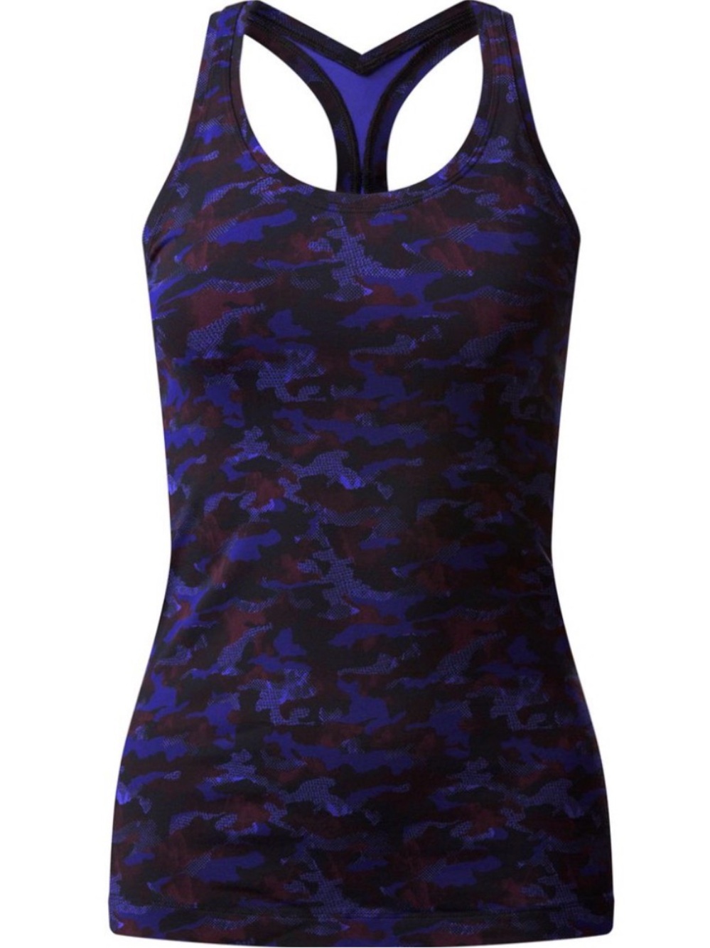 Lululemon Cool Racerback II tank top in the Mini Hounds Camo Emperor Blue Black